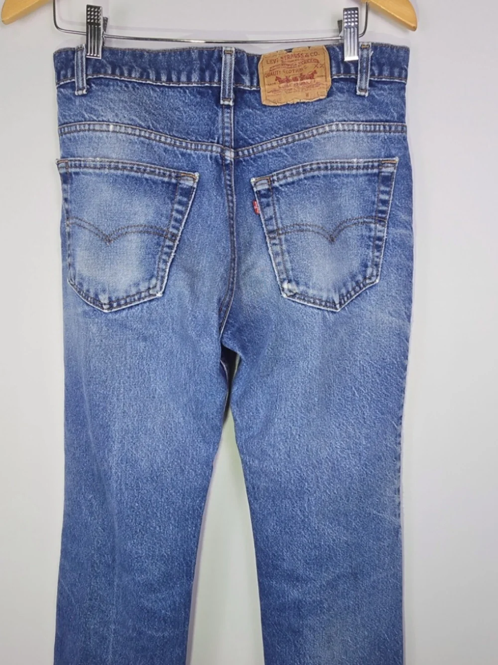 VTG 80s Levi's 517 Bootcut Jeans Made in USA Red Tab Distressed 32x30 Altered